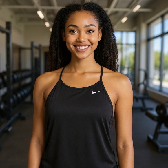 Nike Dri-FIT One Elastika Women's Standard Fit Tank - Black - Size L - NWT - Picture 1 of 8